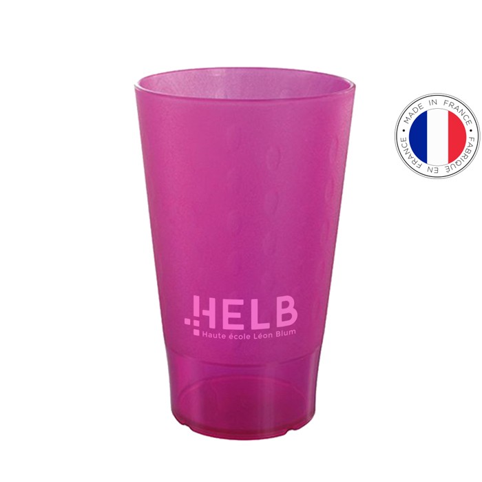 Gobelet plastique réutilisable personnalisé 33cl en couleur - Memphis