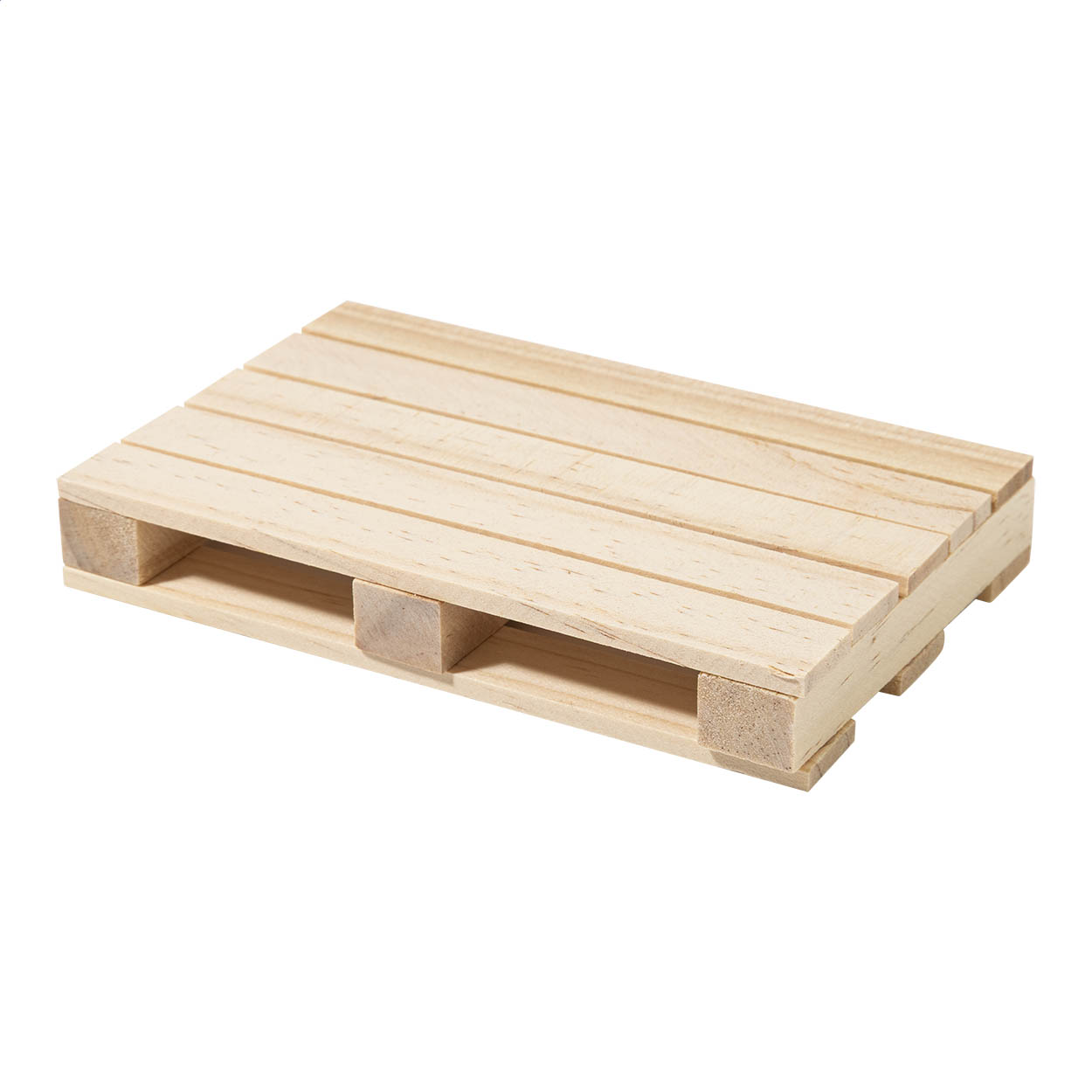 Sous-verre Drillet personnalisé en bois en forme de mini palette imprimé avec logo