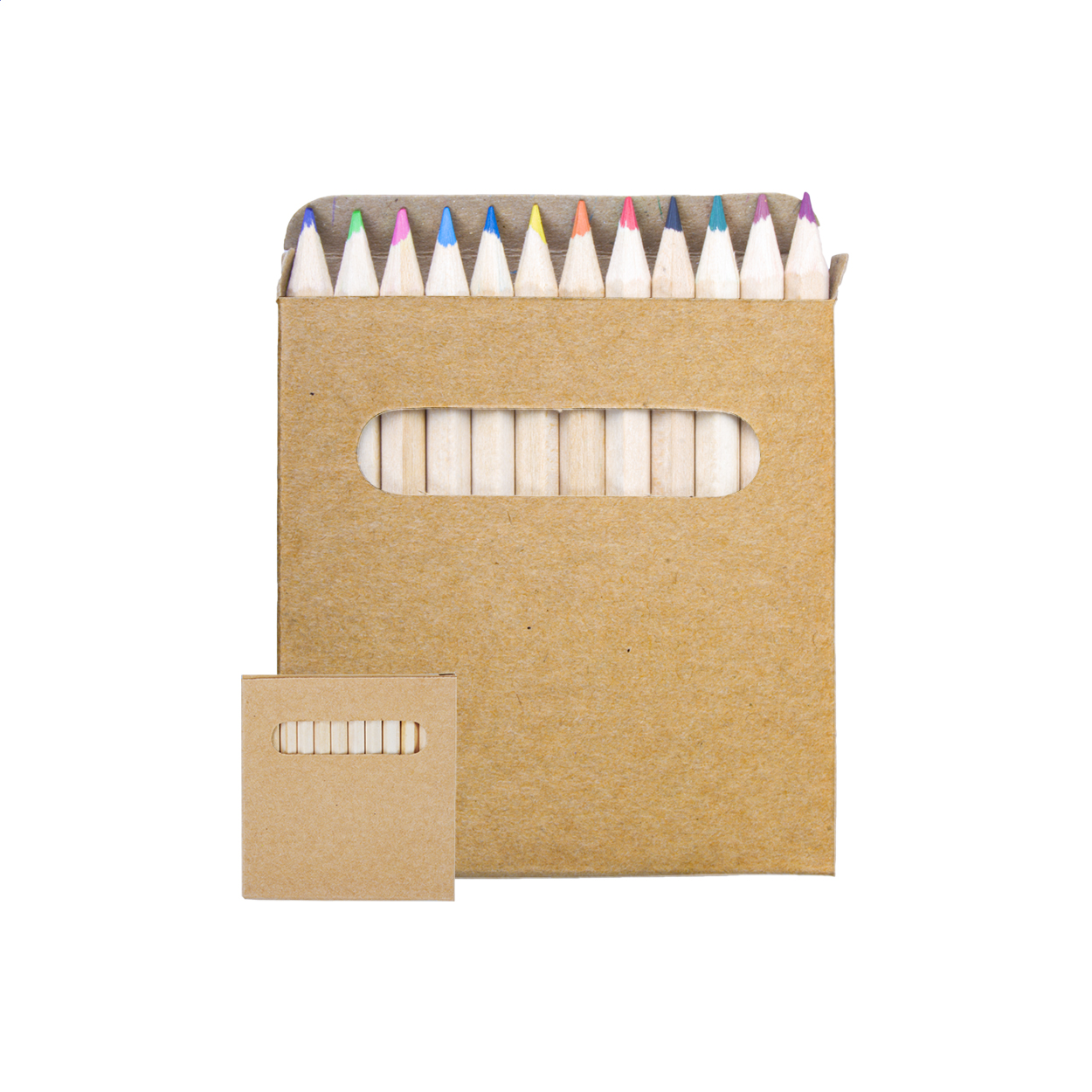 Set de 12 crayons de couleur Lea personnalisé en boîte carton avec logo