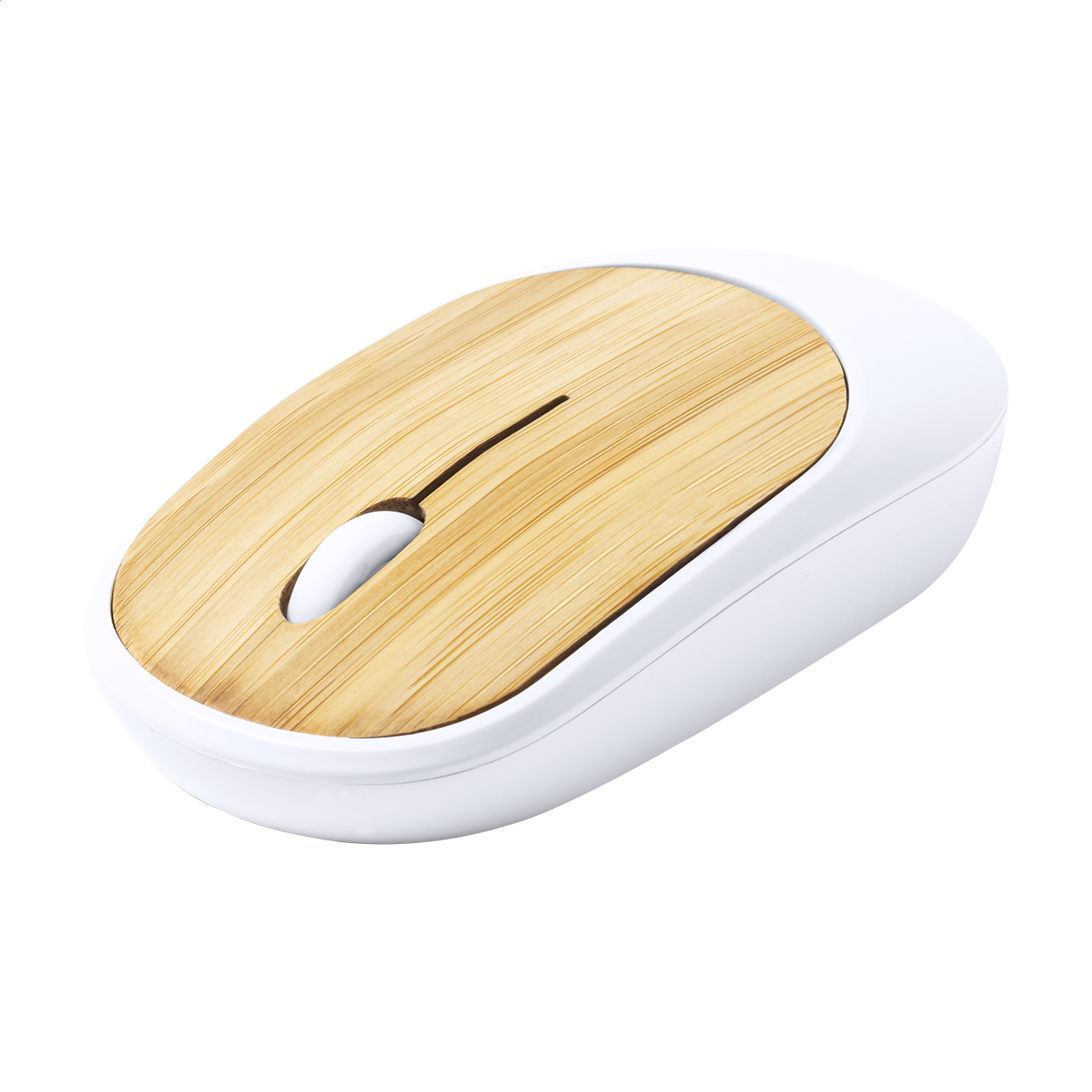 Souris optique sans fil Sikkim personnalisée en bambou et ABS