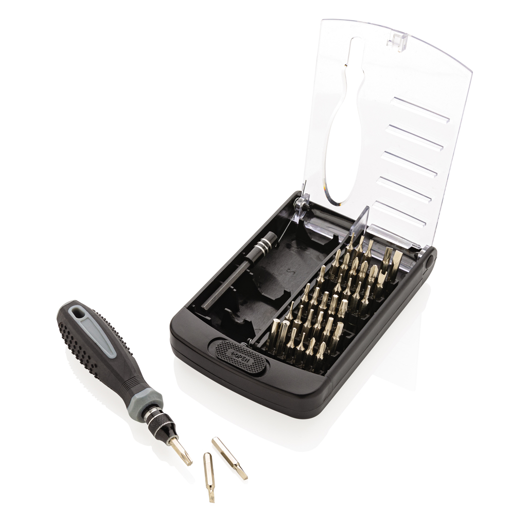 Ensemble d'outils en acier carbone de 38 pièces avec étui ABS transparent - Ligny-Thilloy