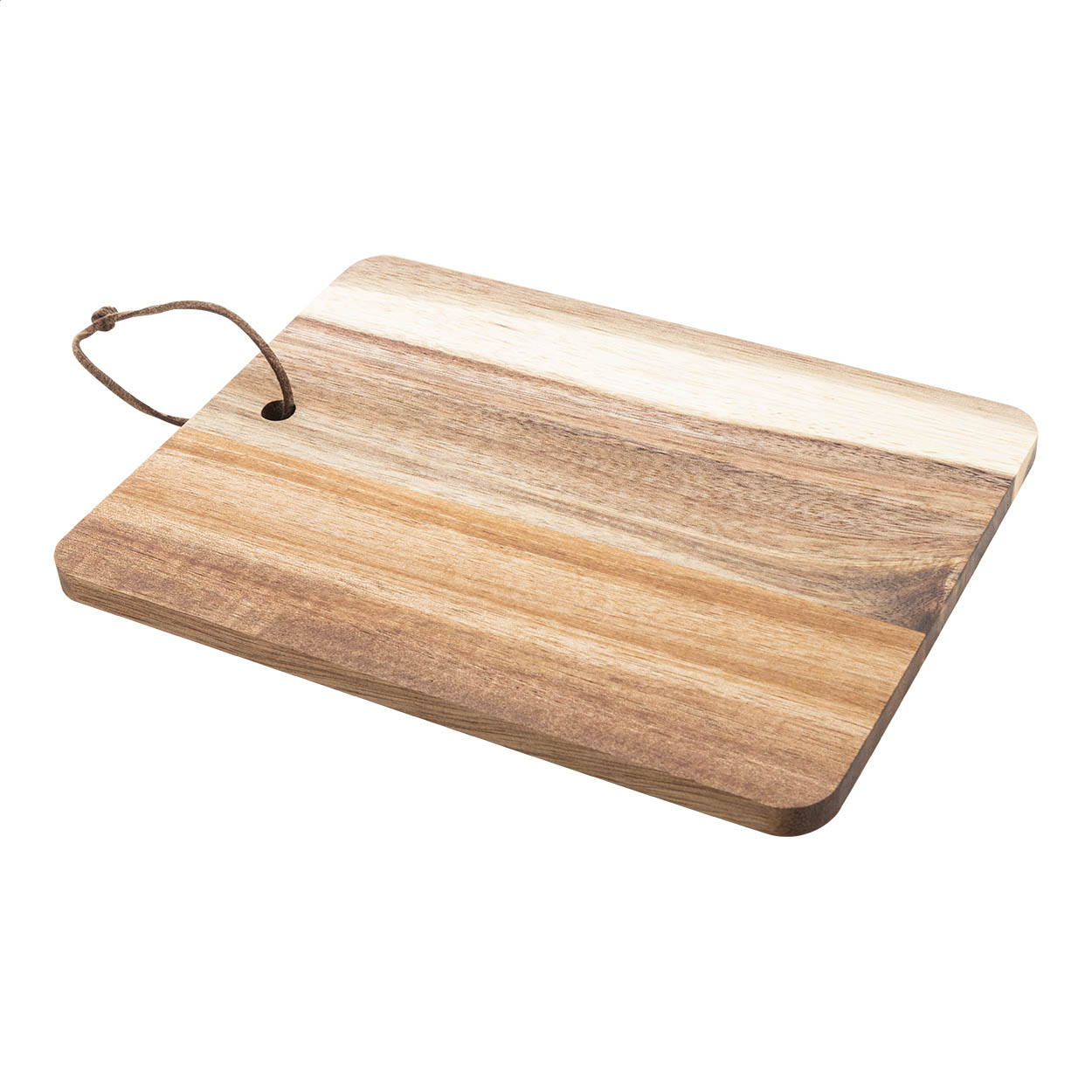 Planche à découper Acacut en bois d'acacia avec cordon en similicuir