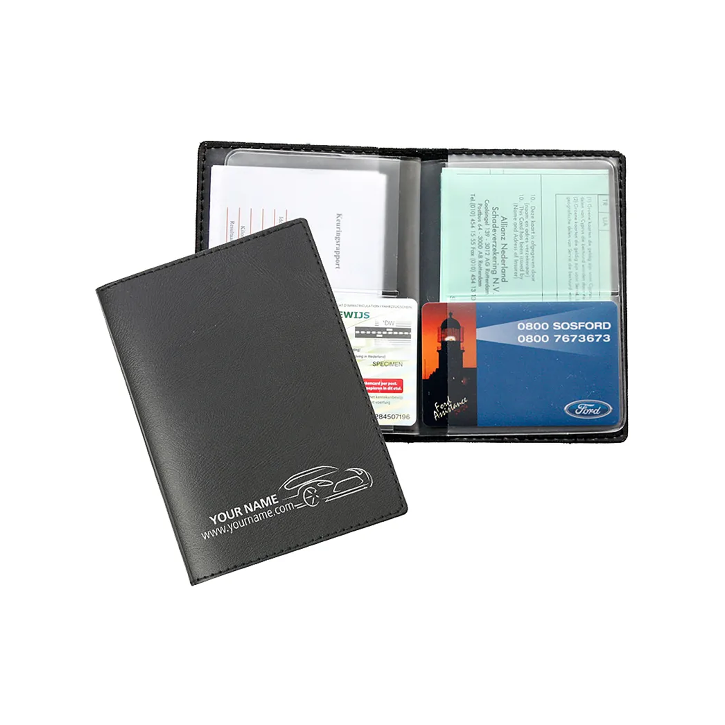 Pochette de permis de conduire compacte en similicuir - Osmoy-Saint-Valery bedrukken met logo