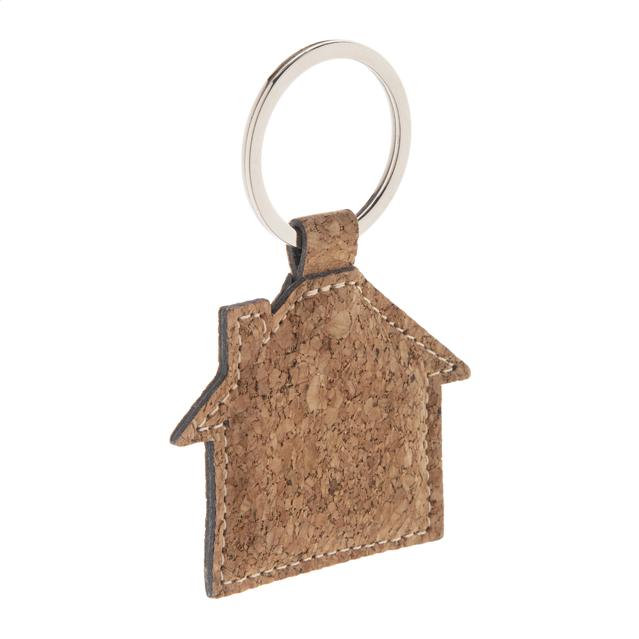 Porte-clés maison Corhu personnalisé en liège naturel et cuir PU imprimé avec logo