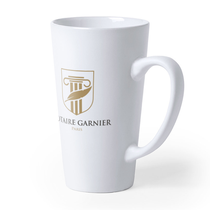Grand mug blanc personnalisé en céramique 480ml - Vicky