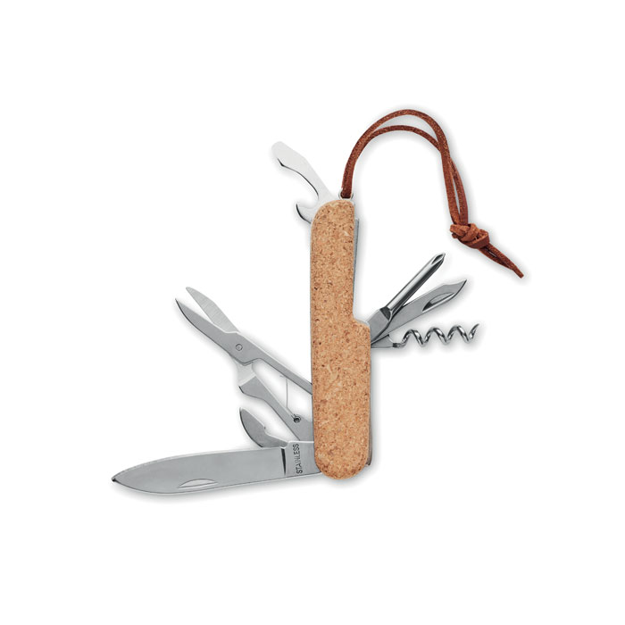 Couteau de poche multifonction en acier inoxydable avec couverture en liège - Vernouillet