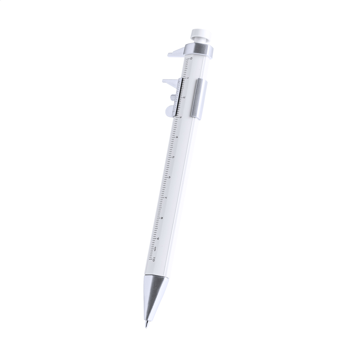 Stylo à bille Calipen personnalisé avec pied à coulisse et règle de 10 cm imprimé avec logo