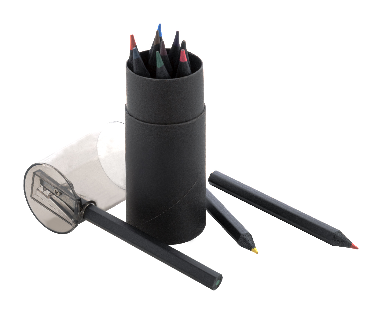 Boîte de crayons de couleur en bois noir - Chuzelles