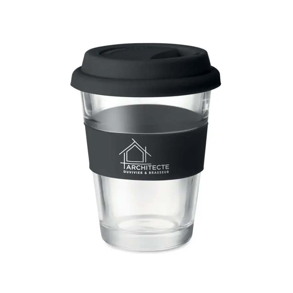 Mug réutilisable personnalisé en verre 350 ml - Fremont