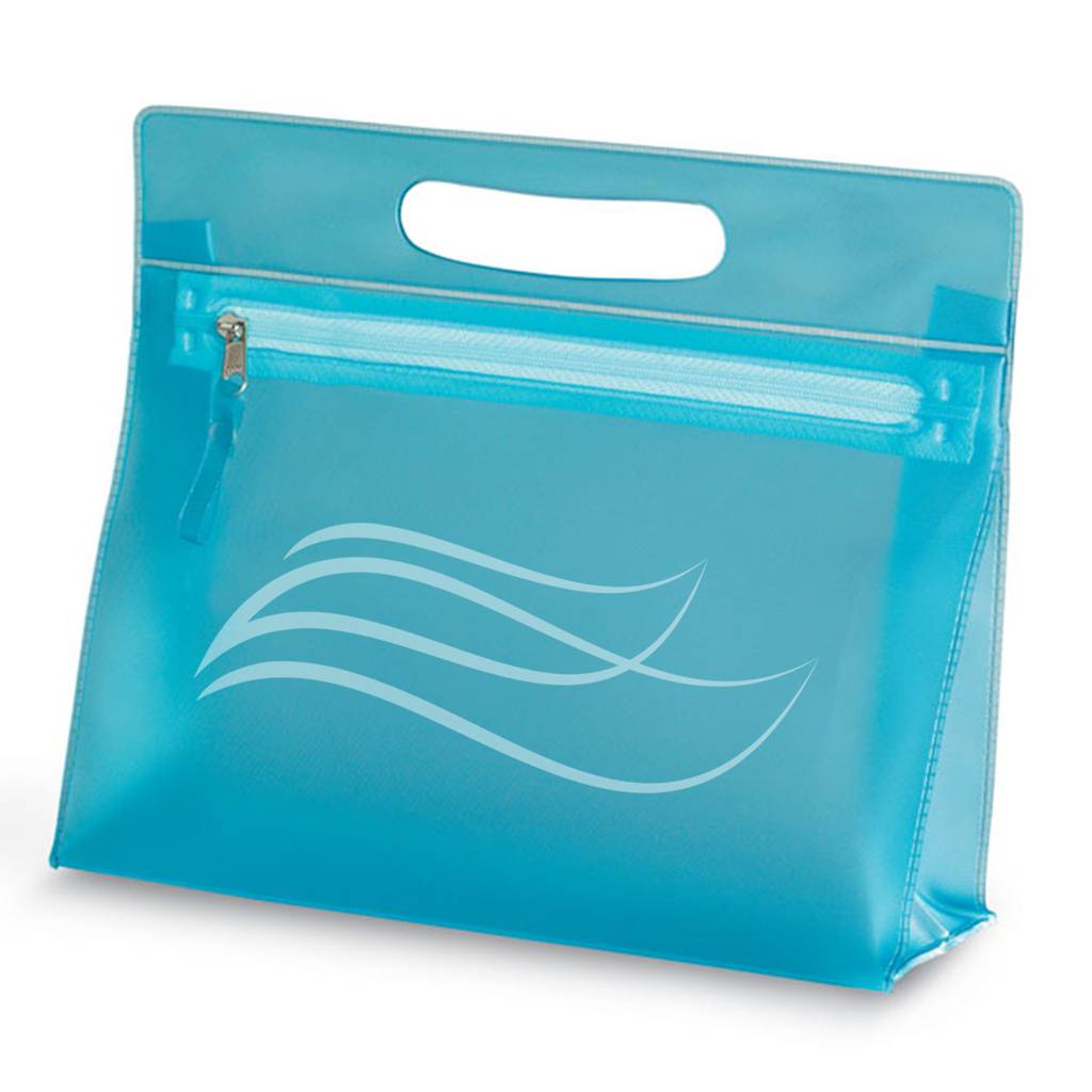 Trousse de toilette personnalisée transparente avec anse et fermeture éclair 24 x 20 x 7 cm - Gina