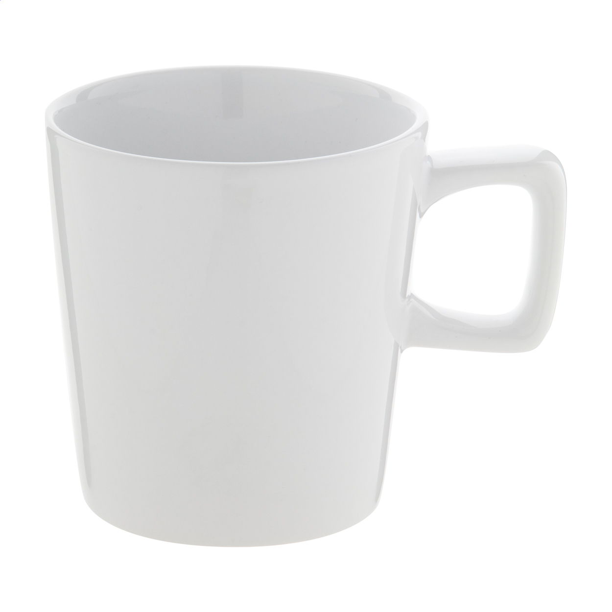 Mug Angulus personnalisé en céramique avec anse rectangulaire, 280 ml imprimé avec logo