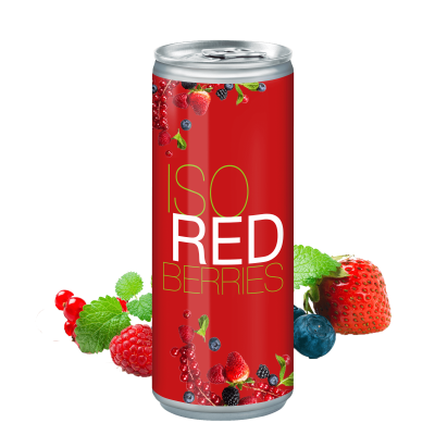 Canette personnalisée de boisson énergisante fruits rouges 250ml