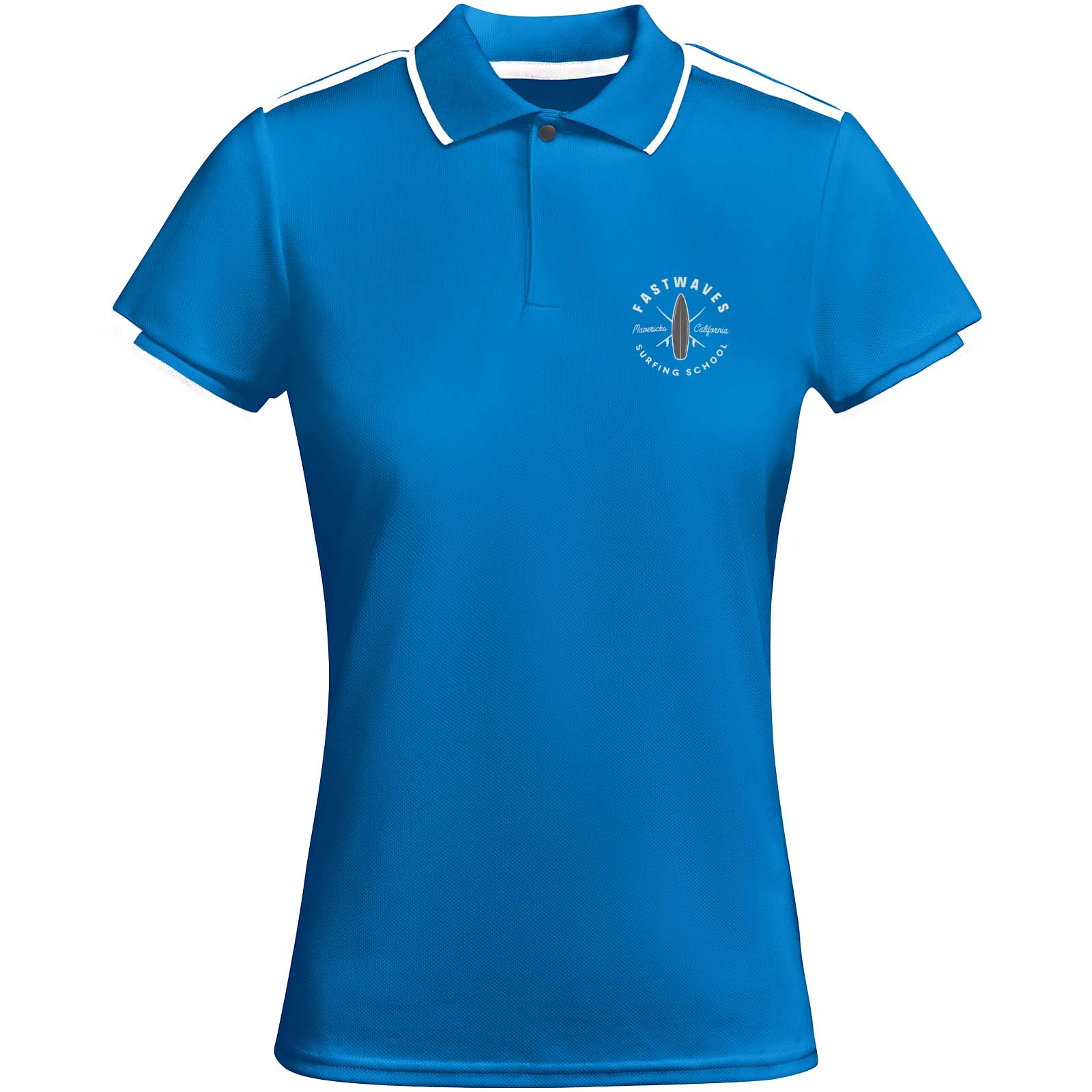 Polo sportif pour femmes en polyester recyclé - Saint-Vaast-sur-Seulles imprimé avec logo