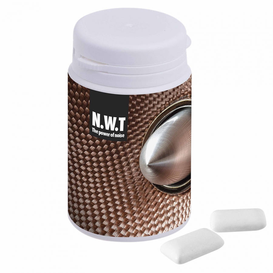 Boîte de Chewing-gum Personnalisée de 40g avec Étiquette en Couleur Pleine - Chalais