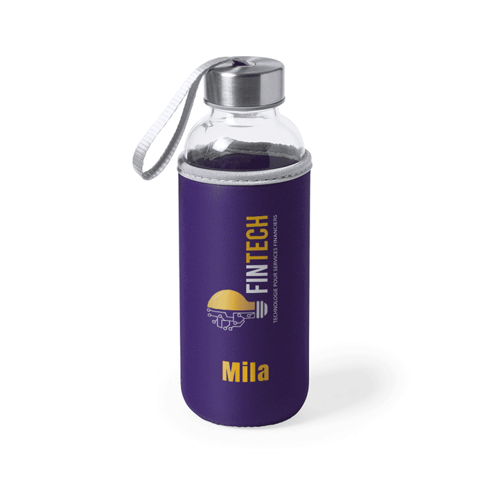 Gourde en verre incassable personnalisable avec prénom 450ml - Lanea