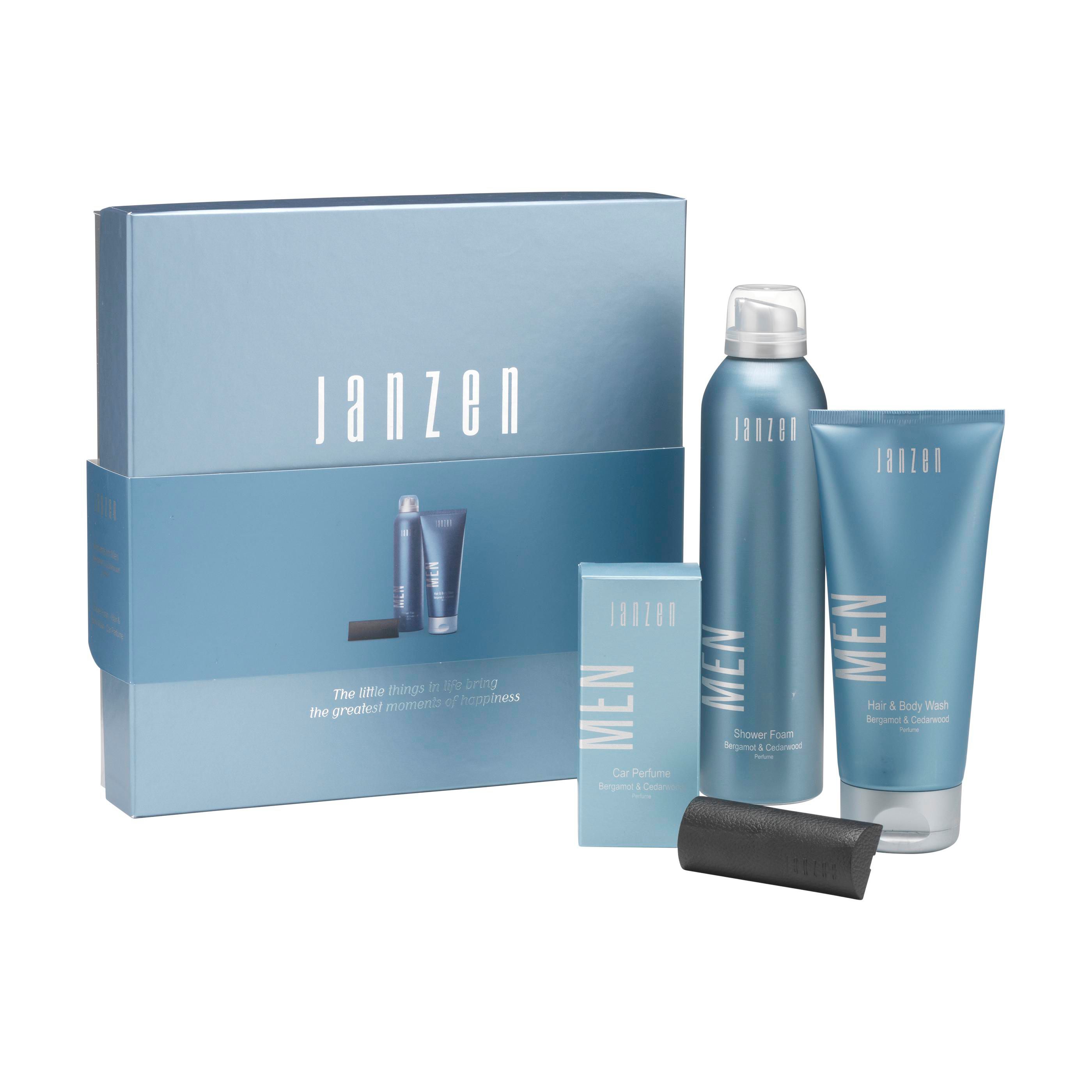 Coffret cadeau JANZEN For Men M avec 2 soins et parfum de voiture