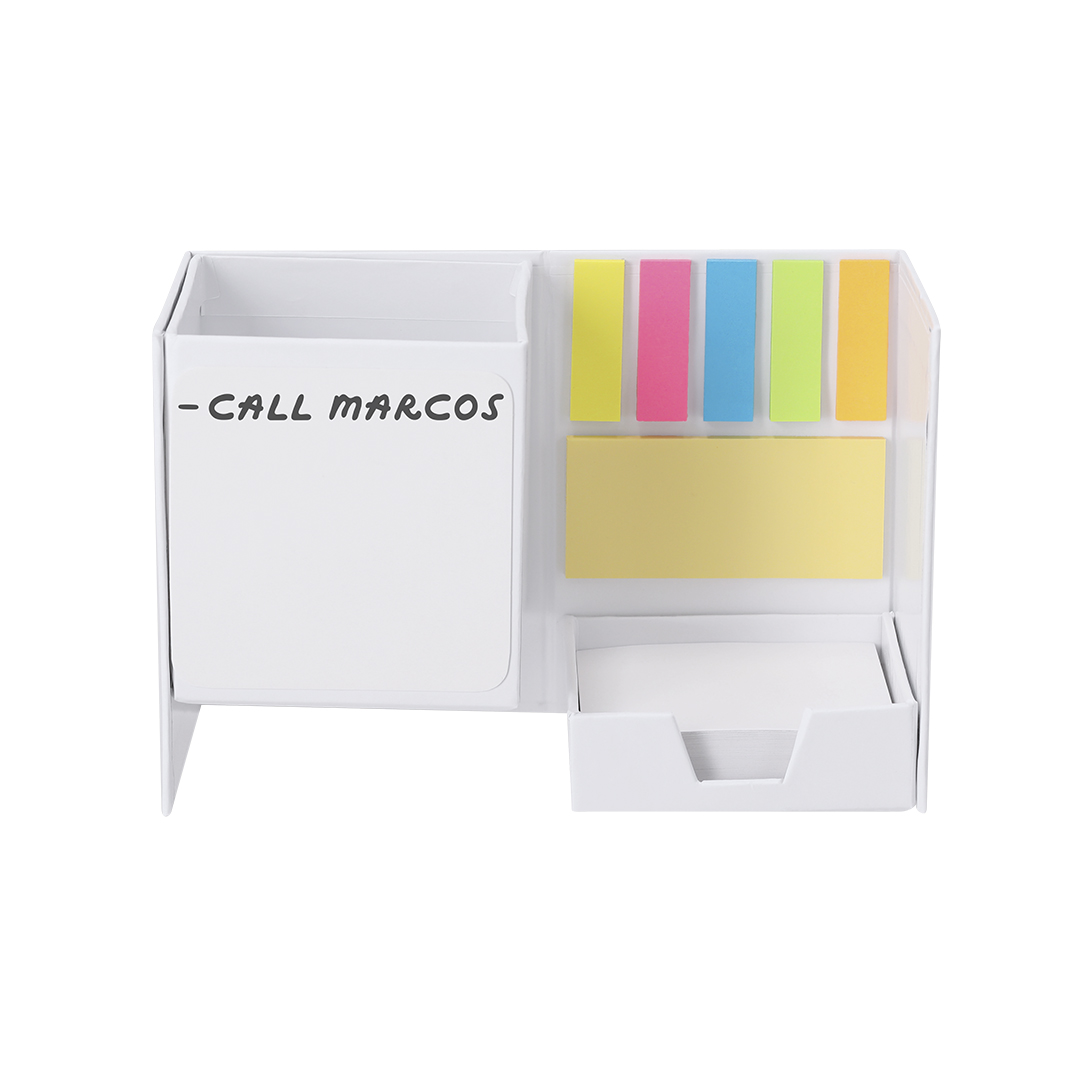 Cube mémo écoresponsable avec tableau blanc - Montguers