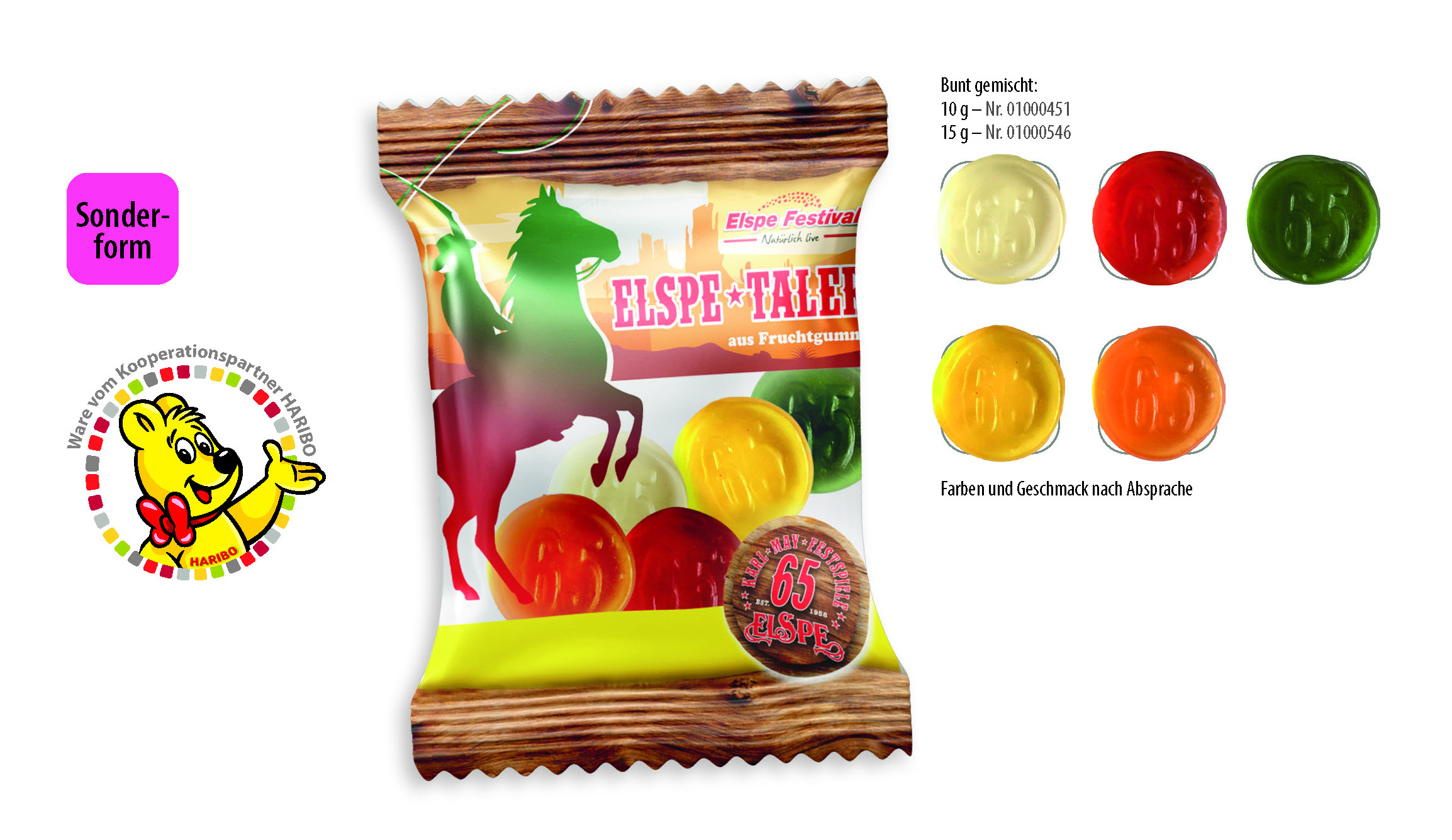 Sachet de bonbons personnalisés HARIBO - Pradines imprimé avec logo