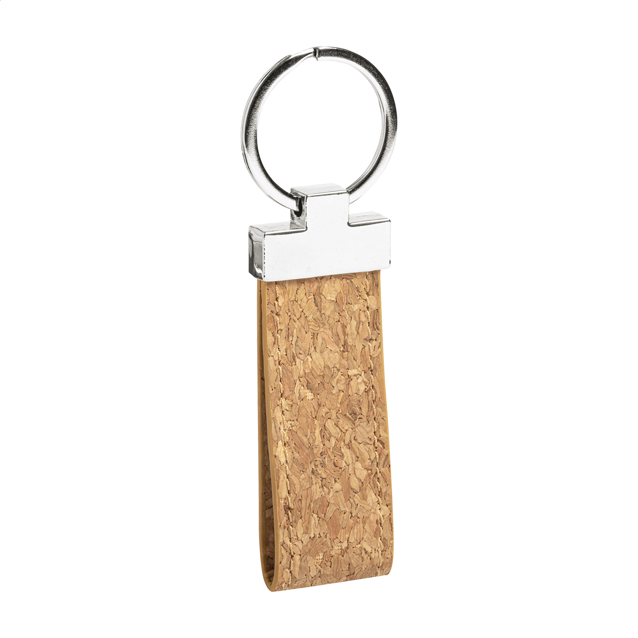 Porte-clés Kikox personnalisé en liège naturel et métal avec logo