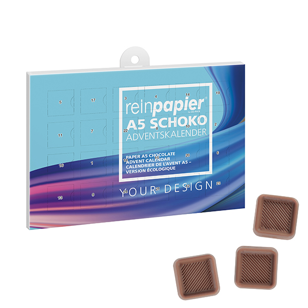 Calendrier de l'Avent en chocolat format A5 - Beauvoir-Wavans imprimé avec logo