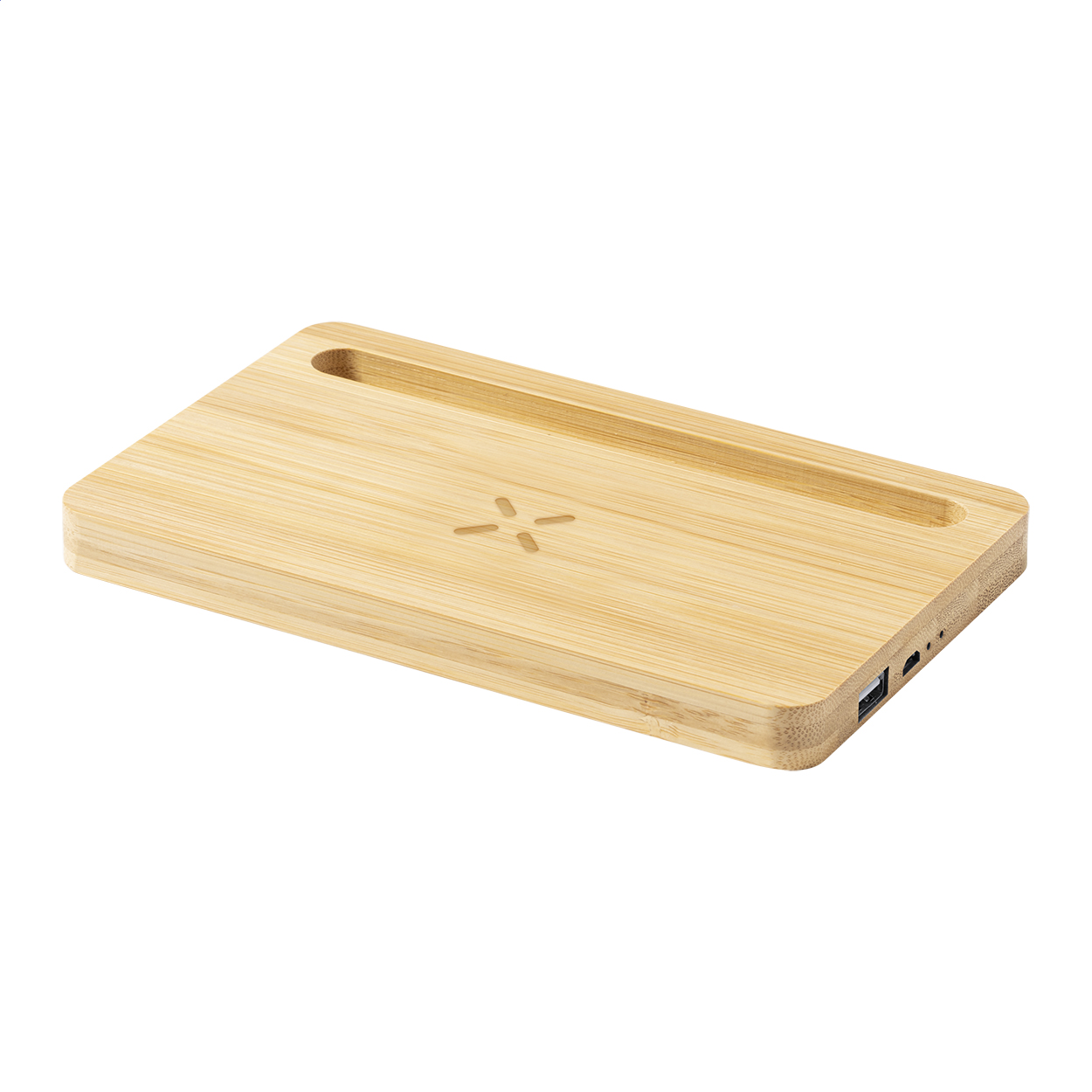 Organiseur de bureau Flabo en bambou avec chargeur sans fil 15 W