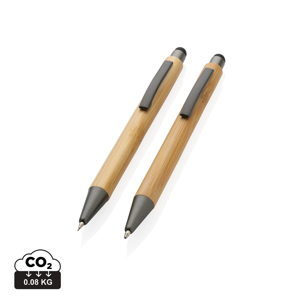 Set de stylos en bambou FSC® dans un coffret - Zaprinta France